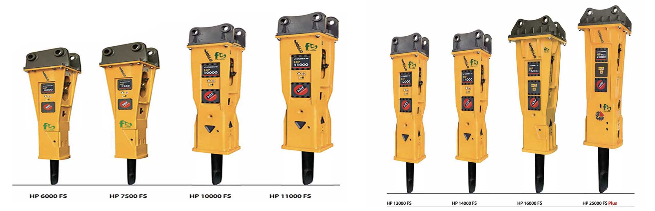 Indeco hydraulic hammers models from 6000 to 25000