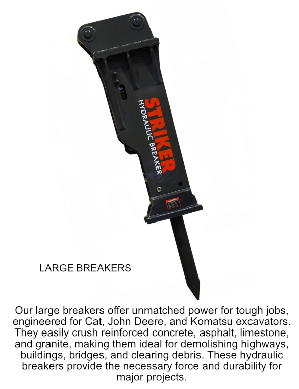 Large sized hydraulic breakers from Toku Striker at ASC