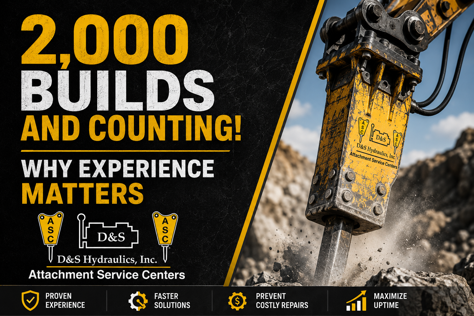 ASC has over 45 years of experience with hydraulic breaker repair and remanufacturing
