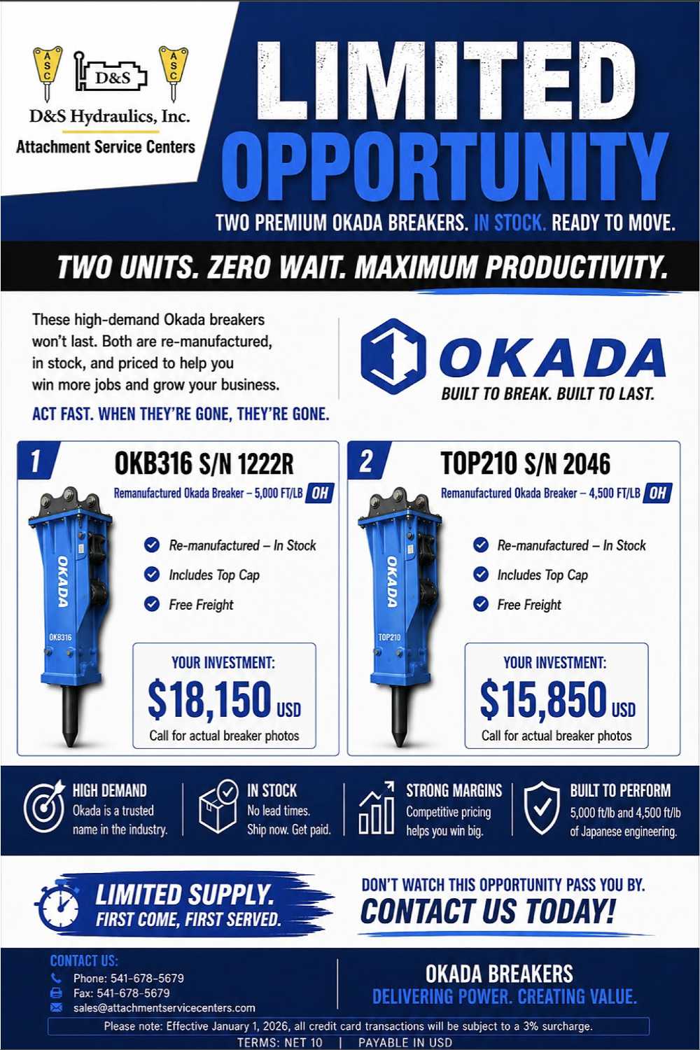 ASC has over 45 years of experience with hydraulic breaker repair and remanufacturing